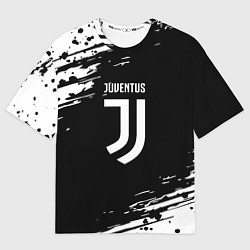 Футболка оверсайз мужская Juventus спорт краски, цвет: 3D-принт