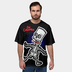 Футболка оверсайз мужская Барт Симпсон под электричеством, цвет: 3D-принт — фото 2