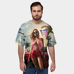 Футболка оверсайз мужская Девушка GTA 6, цвет: 3D-принт — фото 2