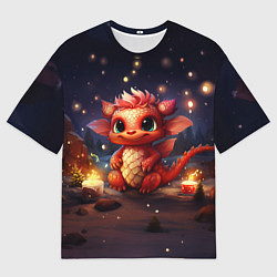 Футболка оверсайз мужская Дракон амурный искоркогонь, цвет: 3D-принт