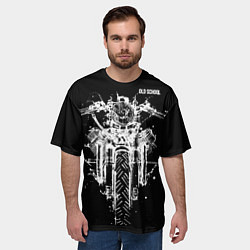 Футболка оверсайз мужская Old school motorcycle, цвет: 3D-принт — фото 2