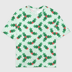 Мужская футболка оверсайз Рождественская омела
