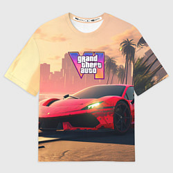 Футболка оверсайз мужская GTA 6 спортивное авто, цвет: 3D-принт