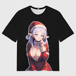 Футболка оверсайз мужская Фрирен и новогодний костюм, цвет: 3D-принт