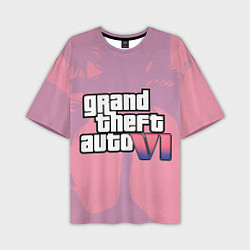Мужская футболка оверсайз GTA 6 pink
