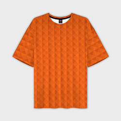 Мужская футболка оверсайз Объёмные пирамиды сочный апельсиновый