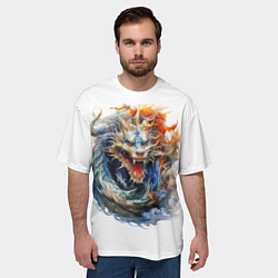 Футболка оверсайз мужская Портрет китайского дракона символа Нового года, цвет: 3D-принт — фото 2