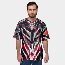 Футболка оверсайз мужская Красный адский доспех, цвет: 3D-принт — фото 2