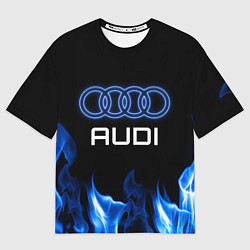 Мужская футболка оверсайз Audi neon art