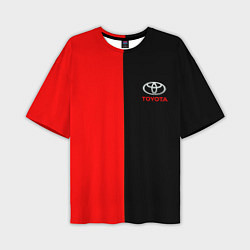 Футболка оверсайз мужская Toyota car красно чёрный, цвет: 3D-принт
