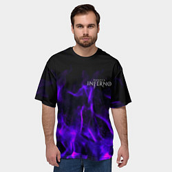Футболка оверсайз мужская Dantes Inferno flame neon, цвет: 3D-принт — фото 2