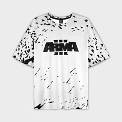 Мужская футболка оверсайз Arma 3 брызги красок экшен