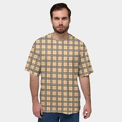 Футболка оверсайз мужская Бежевый в полоску, цвет: 3D-принт — фото 2