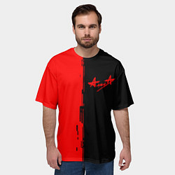 Футболка оверсайз мужская Алиса рок группа краски альбом, цвет: 3D-принт — фото 2