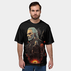 Футболка оверсайз мужская Ведьмак Геральт из Ривии, цвет: 3D-принт — фото 2