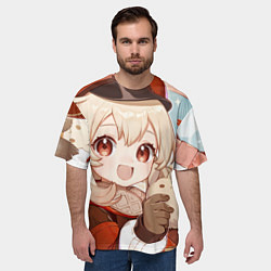Футболка оверсайз мужская Genshin Impact Кли cute Dodoko, цвет: 3D-принт — фото 2