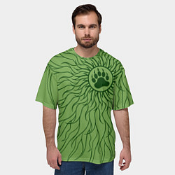 Футболка оверсайз мужская Солнце и медвежья лапа, цвет: 3D-принт — фото 2