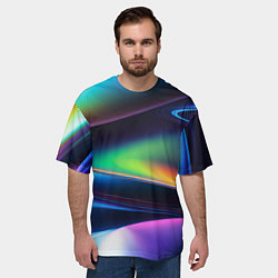 Футболка оверсайз мужская Голографический материал, цвет: 3D-принт — фото 2