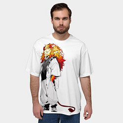 Футболка оверсайз мужская Лев в стиле аниме, цвет: 3D-принт — фото 2
