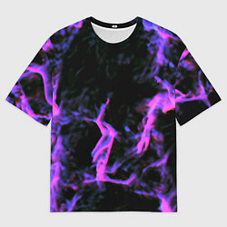 Мужская футболка оверсайз Неоновая текстура разрывы текстура