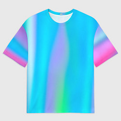 Футболка оверсайз мужская Неоновые голографические линии, цвет: 3D-принт
