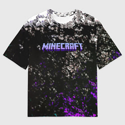 Футболка оверсайз мужская Minecraft брызги красок неон, цвет: 3D-принт