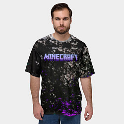 Футболка оверсайз мужская Minecraft брызги красок неон, цвет: 3D-принт — фото 2