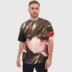 Футболка оверсайз мужская Touhou Project Рейму Cute, цвет: 3D-принт — фото 2