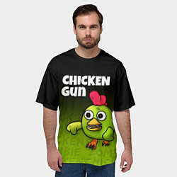 Футболка оверсайз мужская Chicken Gun - Zombie Chicken, цвет: 3D-принт — фото 2