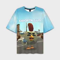 Футболка оверсайз мужская Chicken Gun - shooter, цвет: 3D-принт