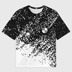 Мужская футболка оверсайз BMW краски текстура