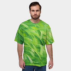 Футболка оверсайз мужская Зеленые мазки, цвет: 3D-принт — фото 2