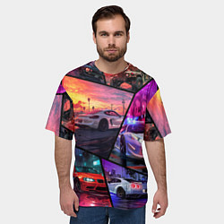 Футболка оверсайз мужская GTA style cars, цвет: 3D-принт — фото 2
