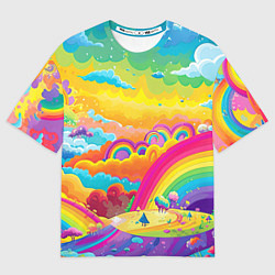 Футболка оверсайз мужская Мир радуги и ярких красок, цвет: 3D-принт
