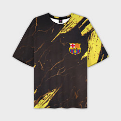 Мужская футболка оверсайз Barcelona краски текстура