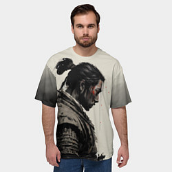 Футболка оверсайз мужская Самурай - Ghost of Thusima, цвет: 3D-принт — фото 2