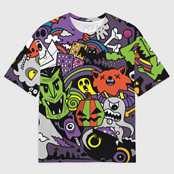 Футболка оверсайз мужская Страшно веселые монстры, цвет: 3D-принт