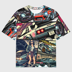 Футболка оверсайз мужская Japanese cars art, цвет: 3D-принт