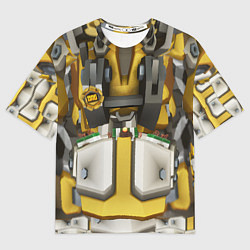 Футболка оверсайз мужская Deep roock galactic броня бурильщика, цвет: 3D-принт