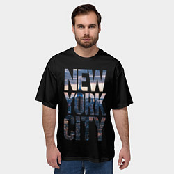 Футболка оверсайз мужская New York City - USA, цвет: 3D-принт — фото 2