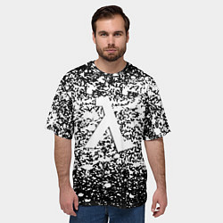 Футболка оверсайз мужская Half life splash white, цвет: 3D-принт — фото 2