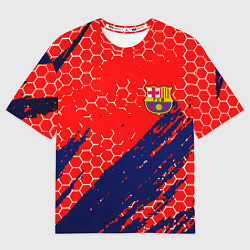 Футболка оверсайз мужская Барселона спорт краски текстура, цвет: 3D-принт