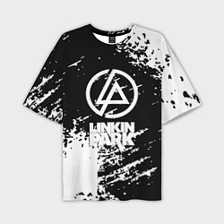 Футболка оверсайз мужская Linkin park logo краски текстура, цвет: 3D-принт