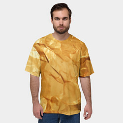 Футболка оверсайз мужская Золотая поверхность камня, цвет: 3D-принт — фото 2