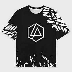 Мужская футболка оверсайз Linkin park краски текстура рок