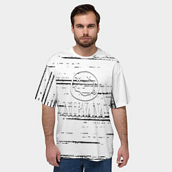 Футболка оверсайз мужская Nirvana штрихи чёрные, цвет: 3D-принт — фото 2