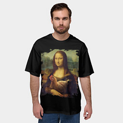 Футболка оверсайз мужская Mona Chicken Liza, цвет: 3D-принт — фото 2