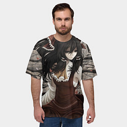 Футболка оверсайз мужская Touhou Project Рейму sad, цвет: 3D-принт — фото 2