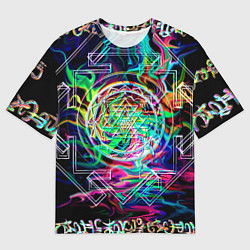 Футболка оверсайз мужская Шри янтра, цвет: 3D-принт