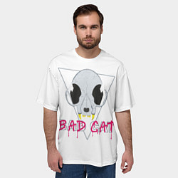 Футболка оверсайз мужская Череп в стиле bad cat, цвет: 3D-принт — фото 2